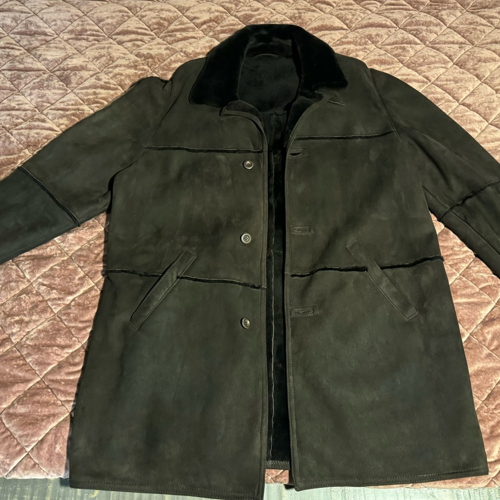 100% lamb skin trench coat.